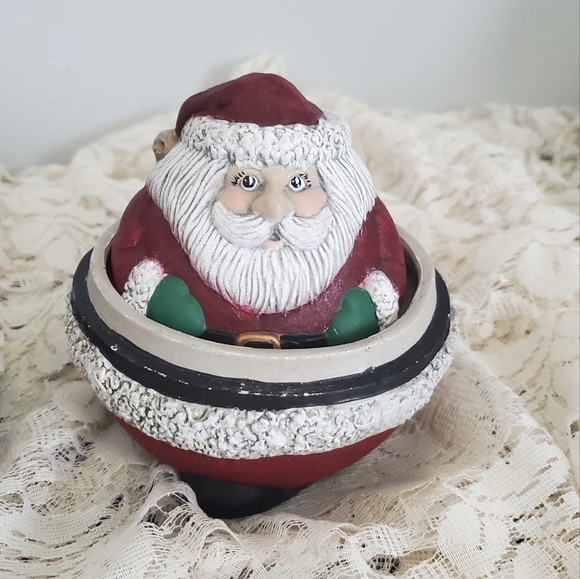 4 Santa Claus Christmas Nesting Dolls Matryoshka Russian Style HP Ceramic - Picture 2 of 6